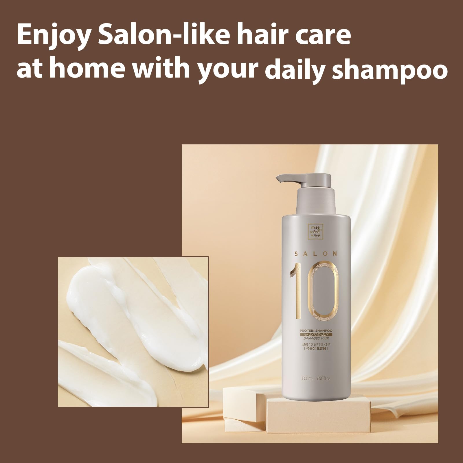 Texture crème du Shampoing Mise En Scene prête à être appliquée