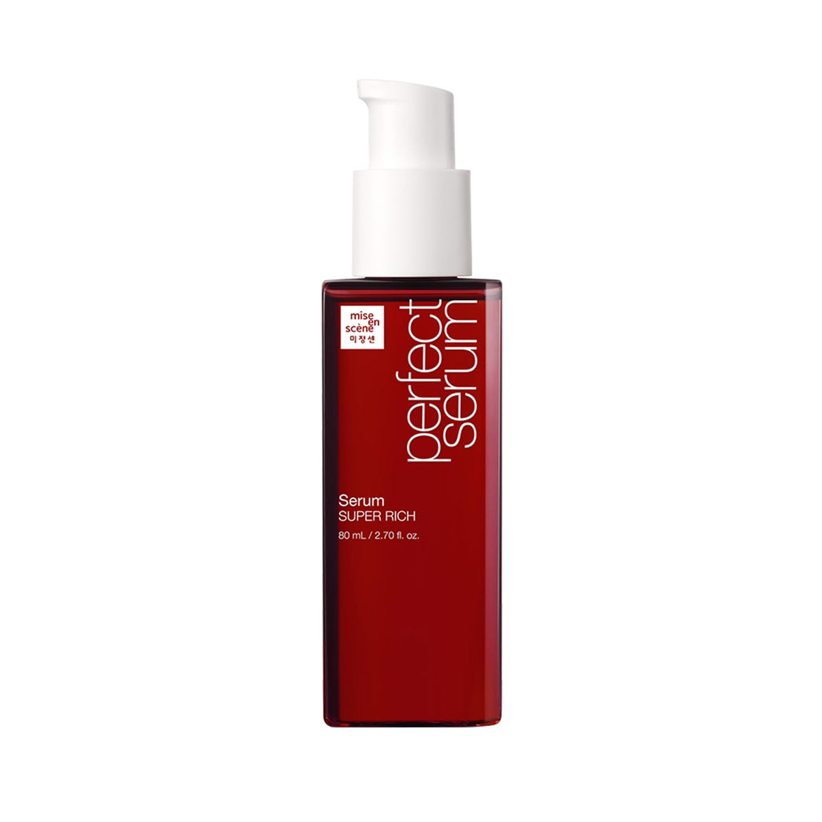 Sérum Mise En Scene dans une bouteille argan, soin nourrissant pour cheveux secs.