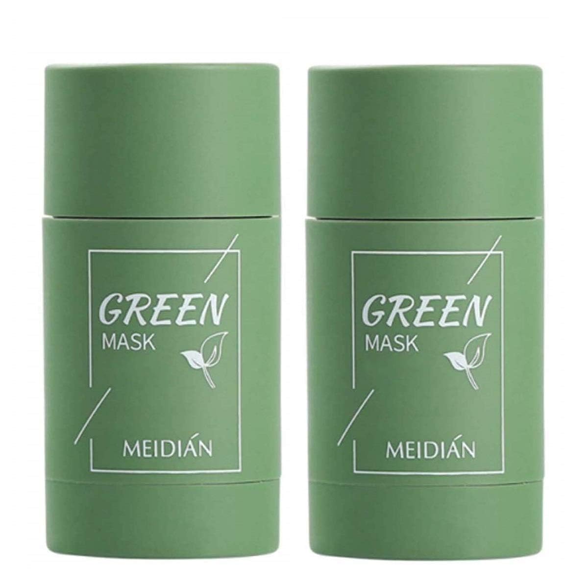 MISEDI Green Tea Mask Stick applied on the face for even coverage and cleansing