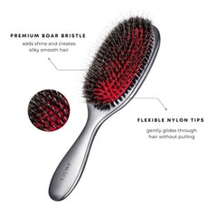 MISEL brosse glisse sans tiraillement sur tous types de cheveux.