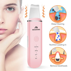 MISERWE Spatule Ion+ Rose — mode Ion+ pour purification douce et efficace.