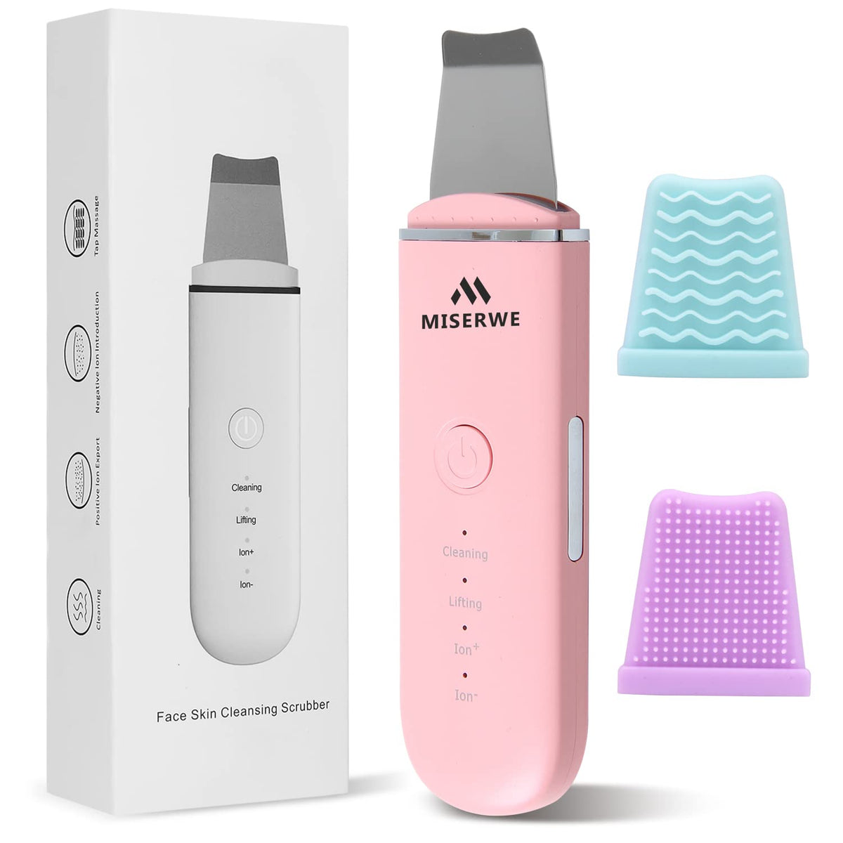 MISERWE Spatule visage Rose — nettoie en douceur les pores pour un teint clair.