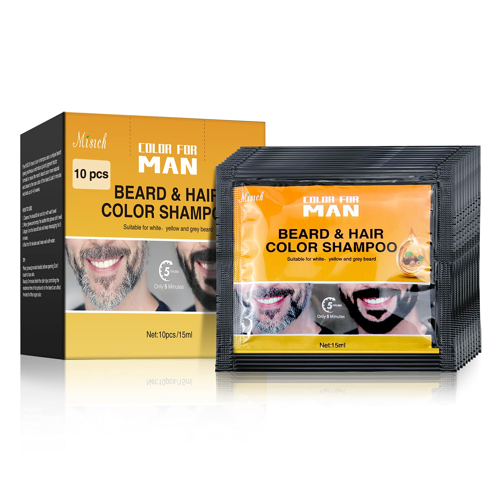 MISICH Barbe Noire – Emballage 10 paquets pour un grooming pratique à domicile.