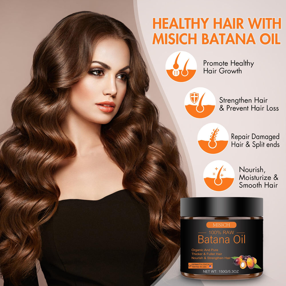 Texture pâte naturelle MISICH Batana pour cheveux doux et brillants.