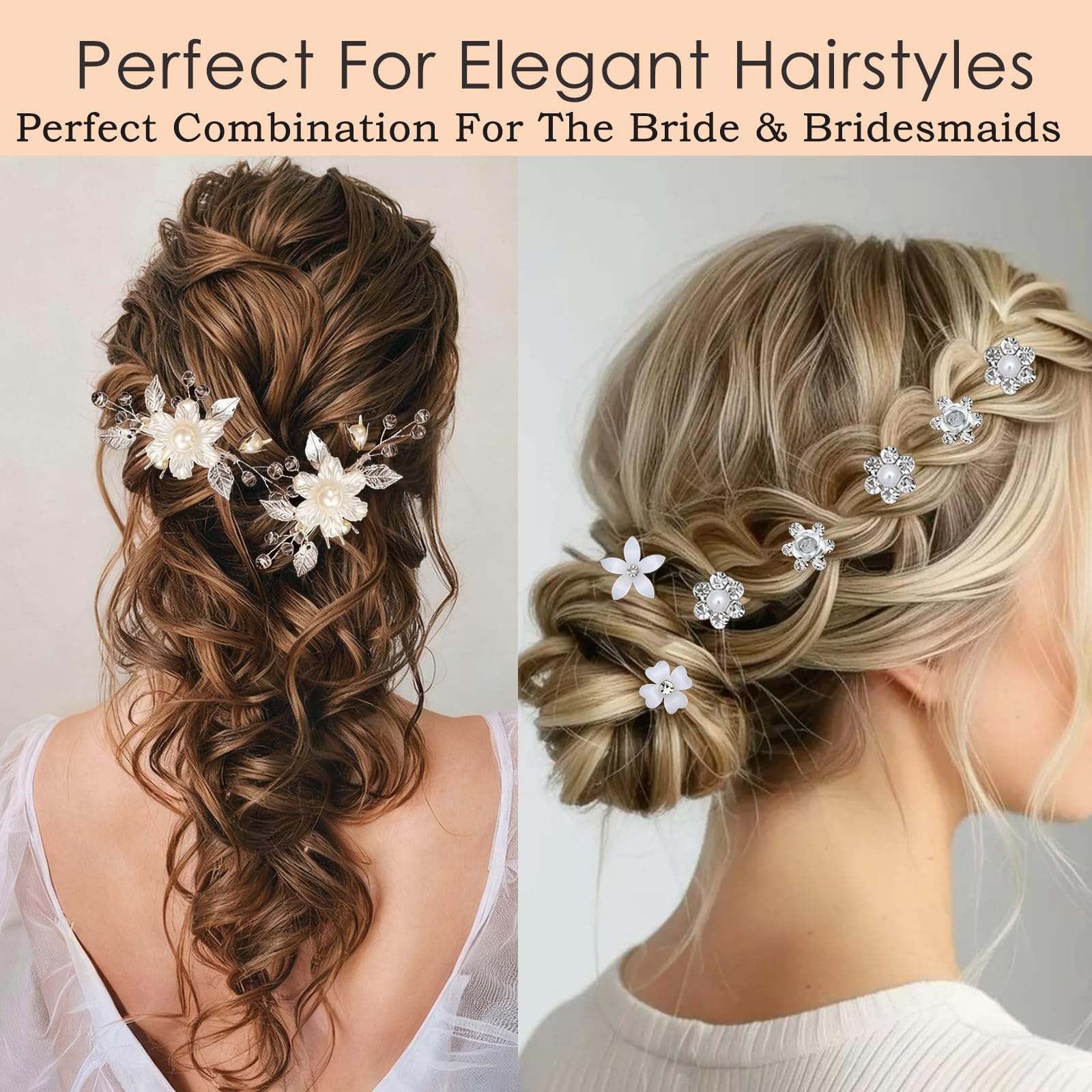 Barrette fleurs feuilles argent Miskate apporte une touche raffinée à votre tenue.