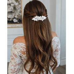 Pinces-cheveux strass barrette argent Miskate – éclat parfait pour une fête.