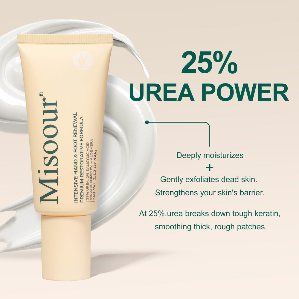 Application sur les mains avec la crème Misoour 25% urée.