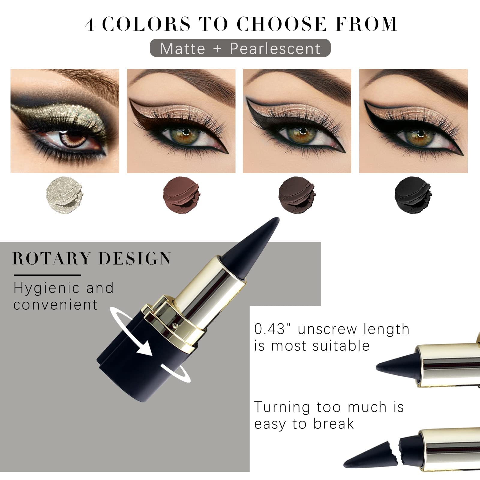 Miss Rose gel eyeliner noir : trait net et précis.