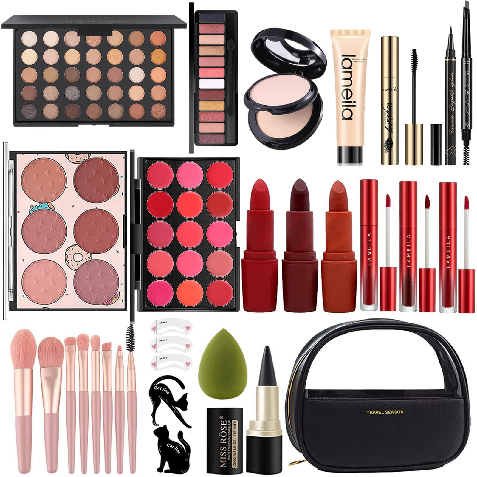 Miss Rose M ensemble-maquillage-complet, prêt pour tout look et déplacement