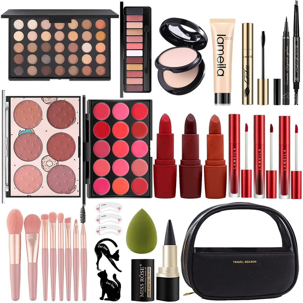 Miss Rose M ensemble-maquillage-complet, prêt pour tout look et déplacement