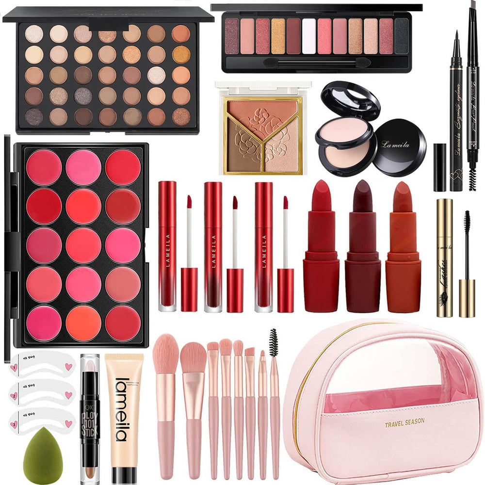 Kit maquillage tout-en-un Miss Rose M rose prêt à emporter
