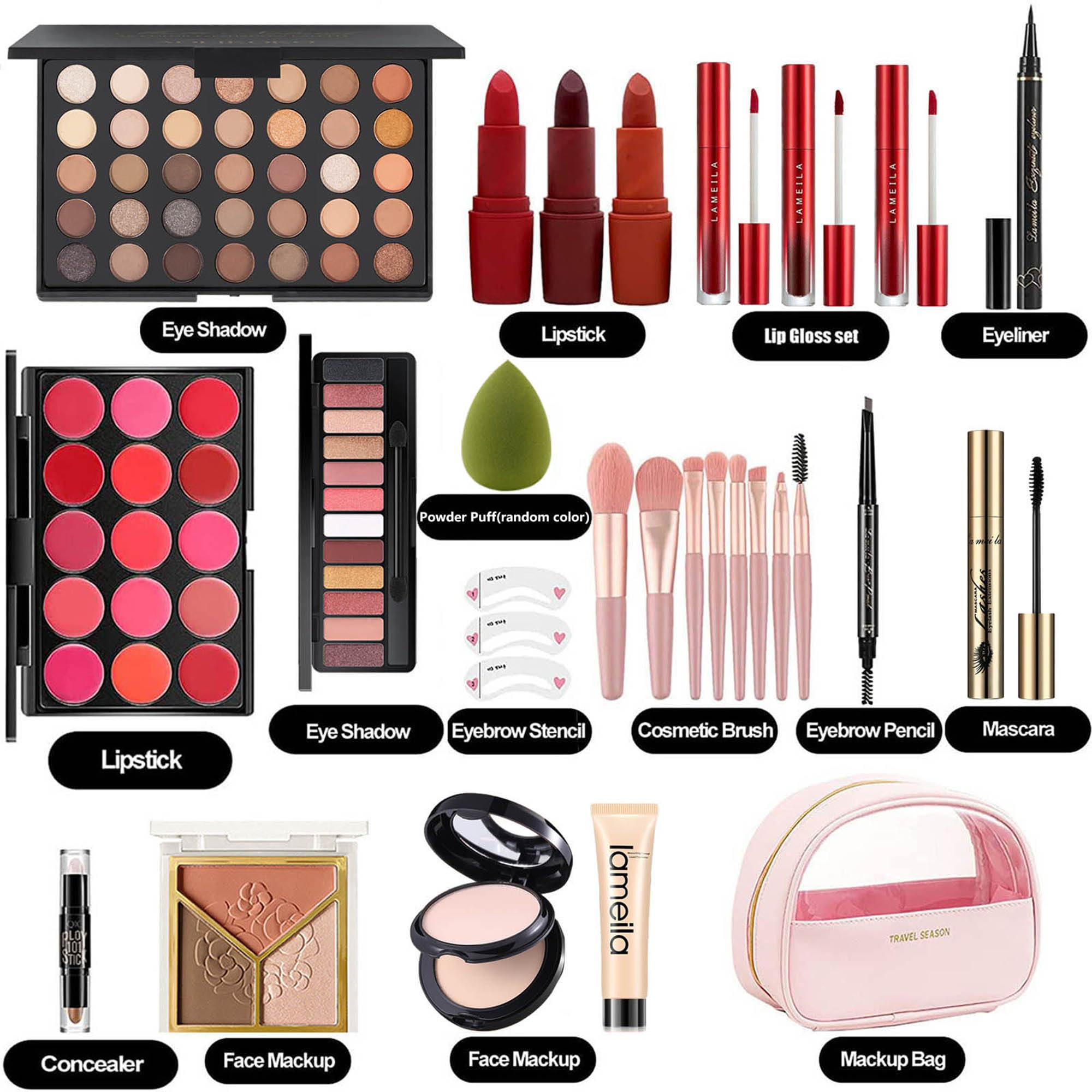 Palette lèvres Miss Rose M rose pour multiples teintes et looks