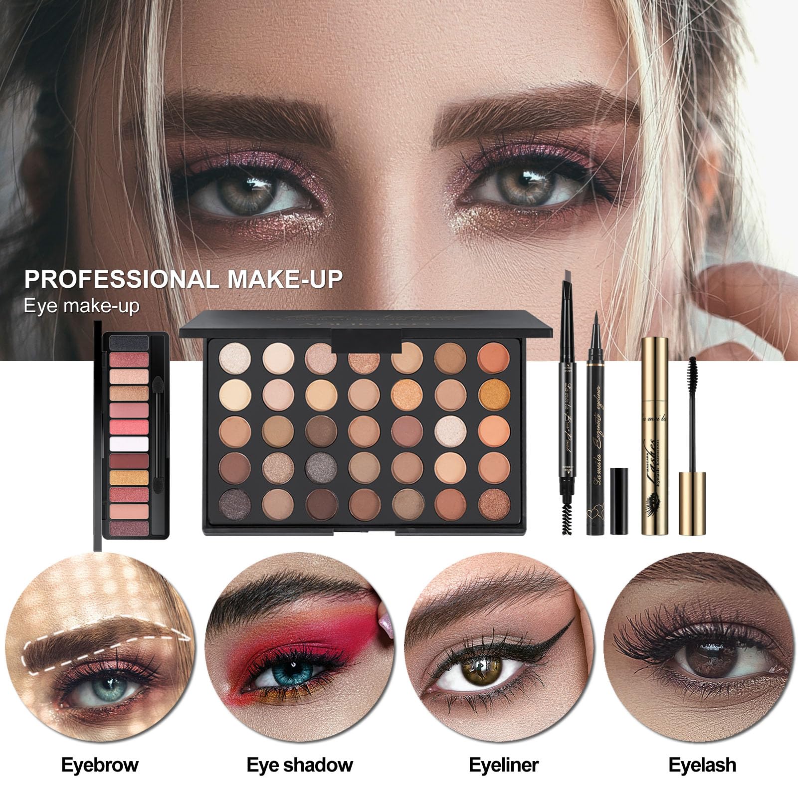 Miss Rose M palette-fards-yeux, coloris riches pour intensité et transition