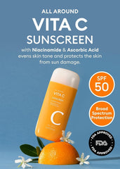 Texture légère MISSHA All Around Vita C Sunscreen, fini mat sans collant.
