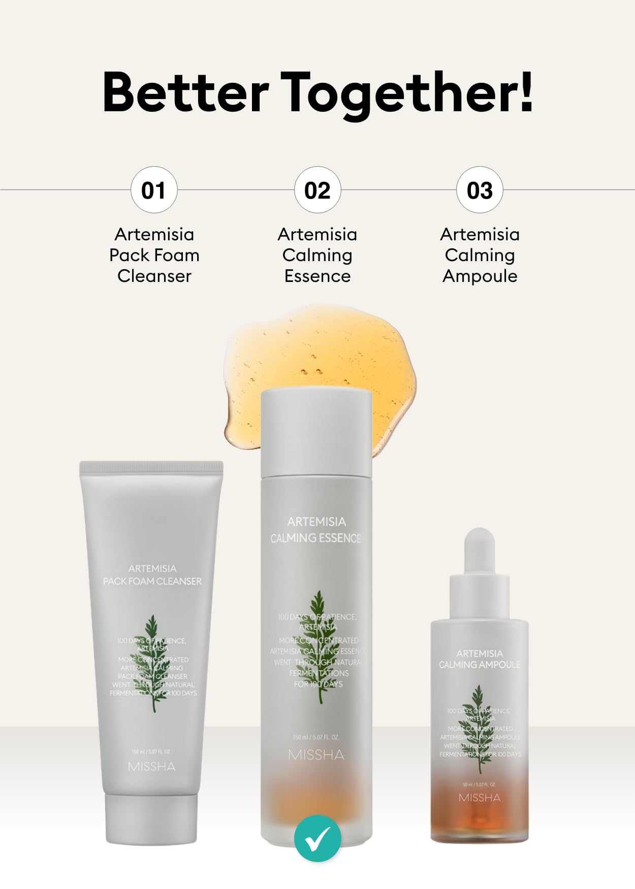 Sans parabènes – Missha Artemisia Calming Essence pour beauté propre