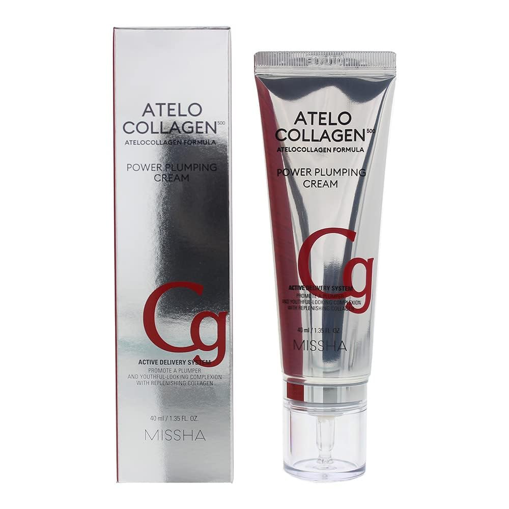 MISSHA ATELO COLLAGEN 500, pot crème visage montrant texture riche et hydratante.