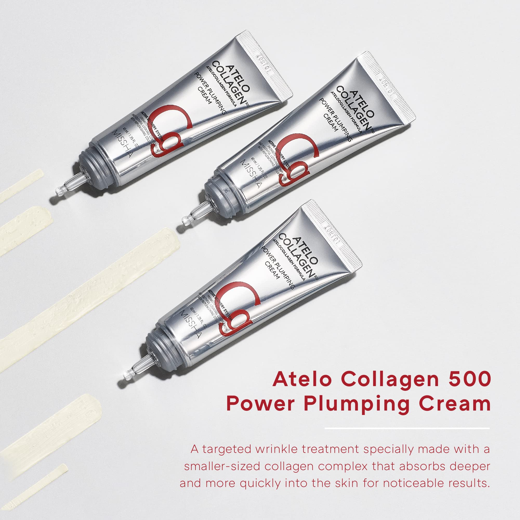 MISSHA ATELO COLLAGEN 500, gros plan sur texture onctueuse prête à l'application.