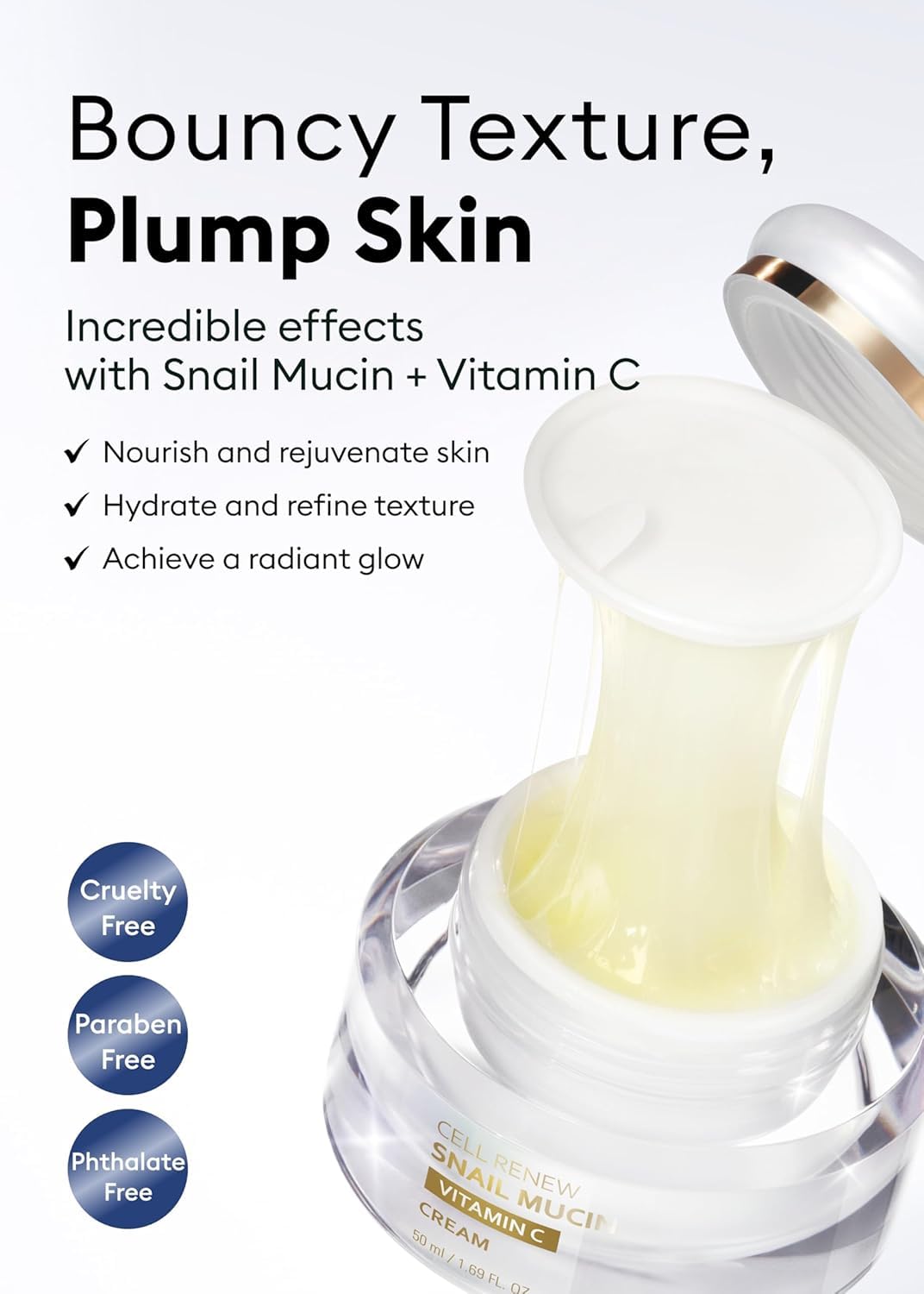 Texture crème Missha Cell Renew, douce et gélifiée, absorption rapide.