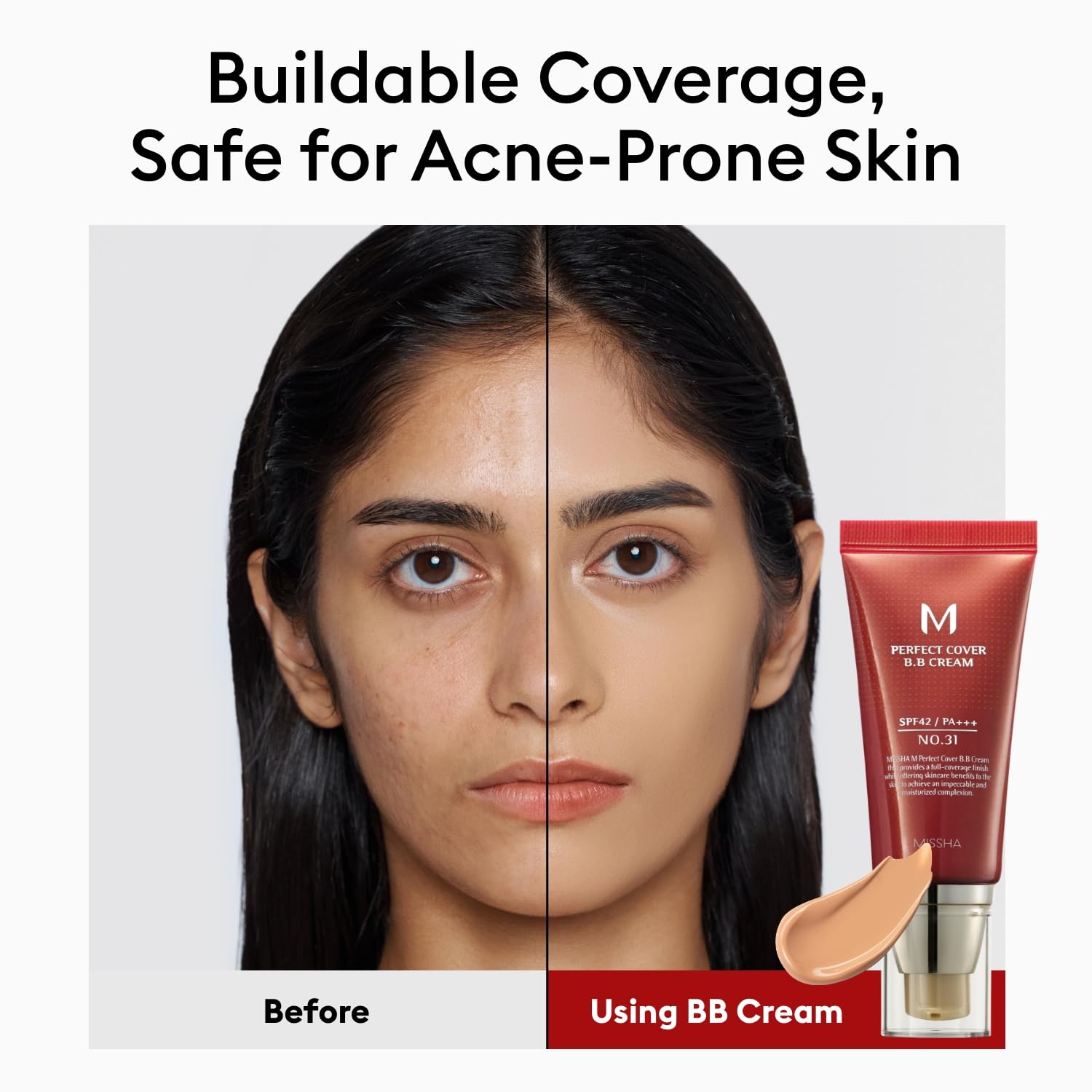 MISSHA M Perfect Cover BB Cream No 31, protection solaire SPF 42 PA +++.