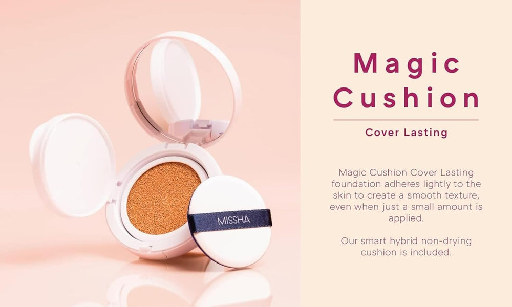 MISSHA Magic Cushion – éponge hybride pour une application précise et rapide, sans gaspillage.