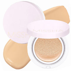 MISSHA Magic Cushion No.23 – flacon beige clair, ensemble de deux pour une couvrance durable.