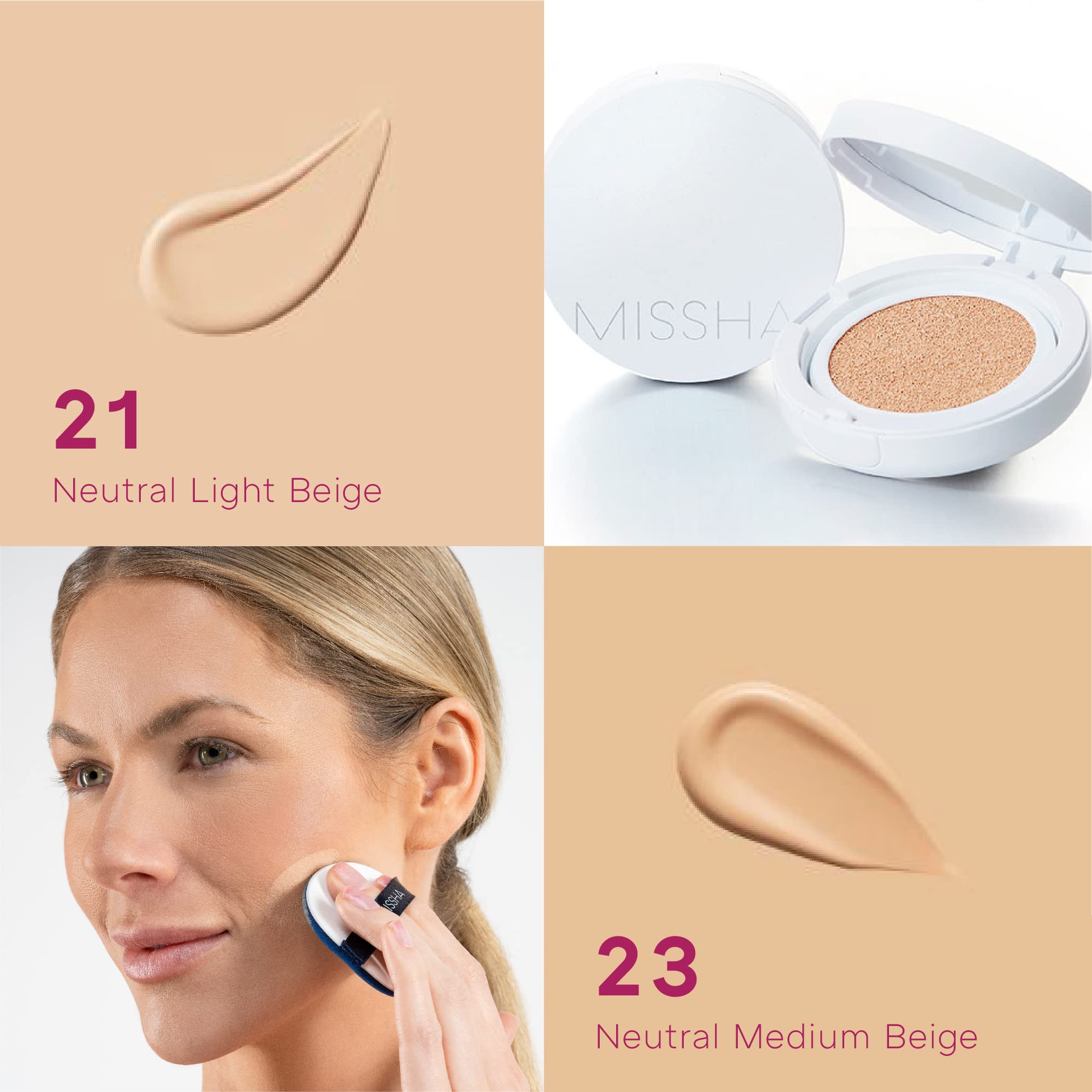 MISSHA Magic Cushion Moist Up couverture longue durée pour tous types de peau.