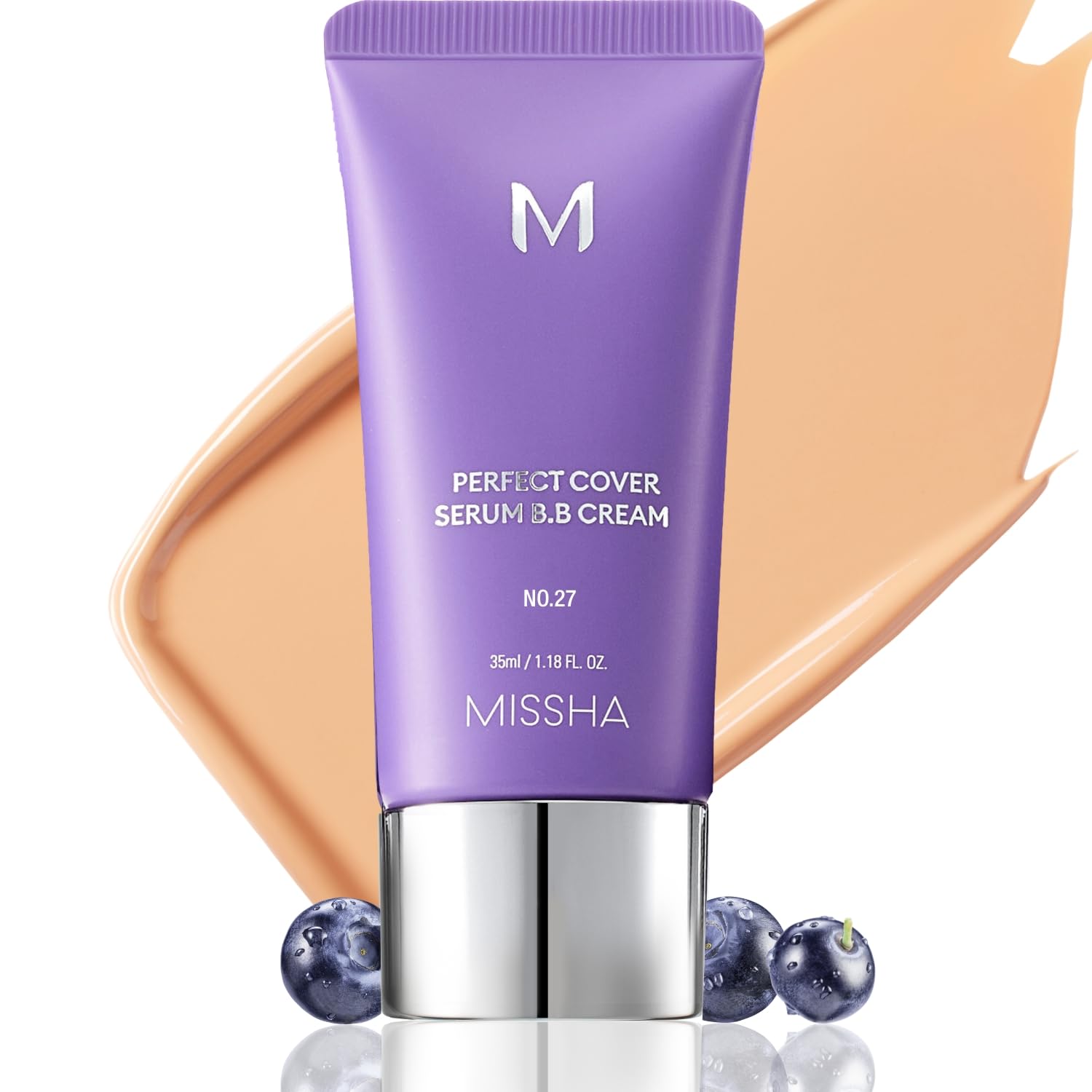 MISSHA M PERFECT COVER SERUM BB CREAM No.27 – teinte Beige Miel, fini naturel.