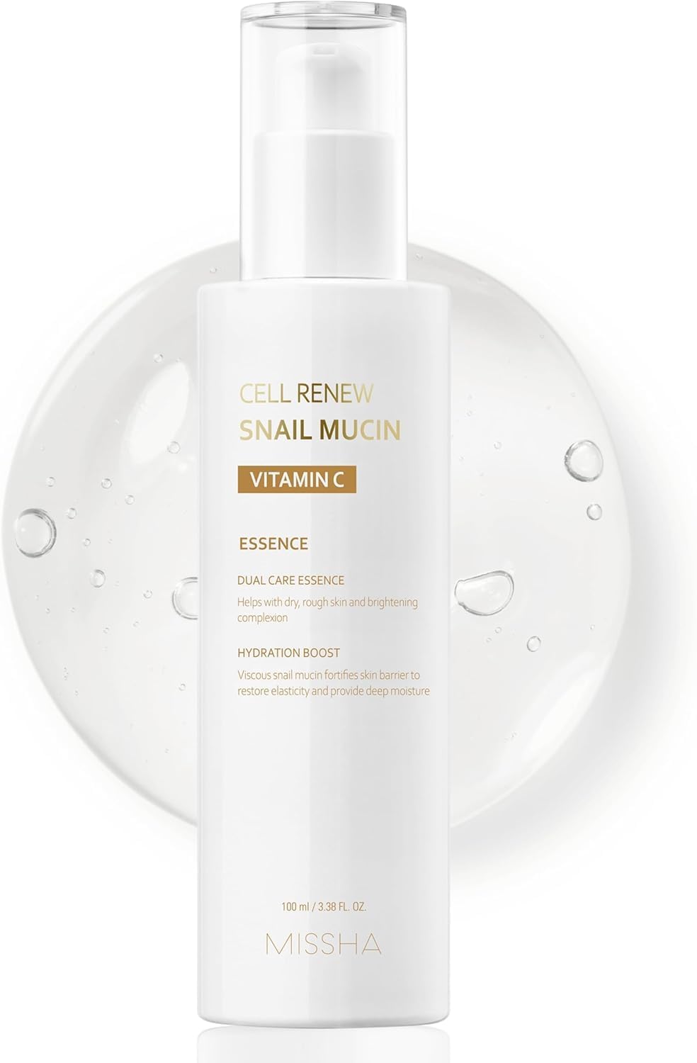 Missha Cell Renew Mucin Escargot : la bouteille révèle l'hydratation en profondeur.