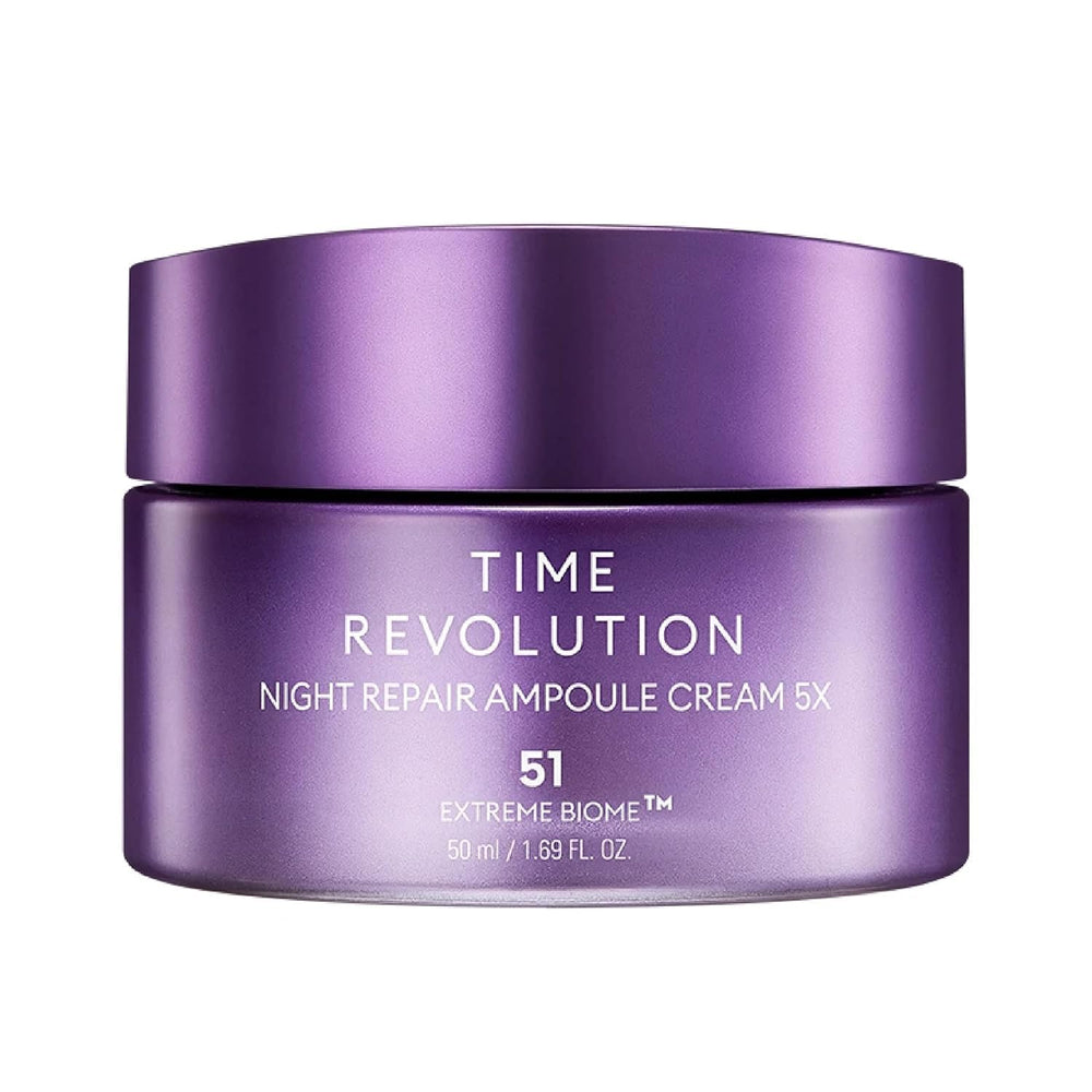 MISSHA Time Revolution Nuit Ampoule Crème : bouteille prête pour l'application nocturne et hydratante.