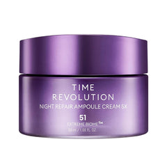 MISSHA Time Revolution Nuit Ampoule Crème : bouteille prête pour l'application nocturne et hydratante.