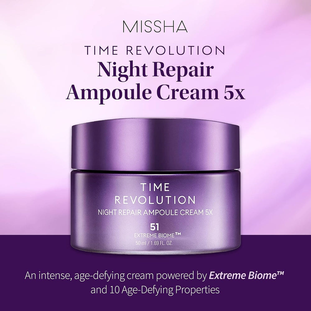 MISSHA Time Revolution Nuit Ampoule Crème : emballage élégant et pratique à ranger.