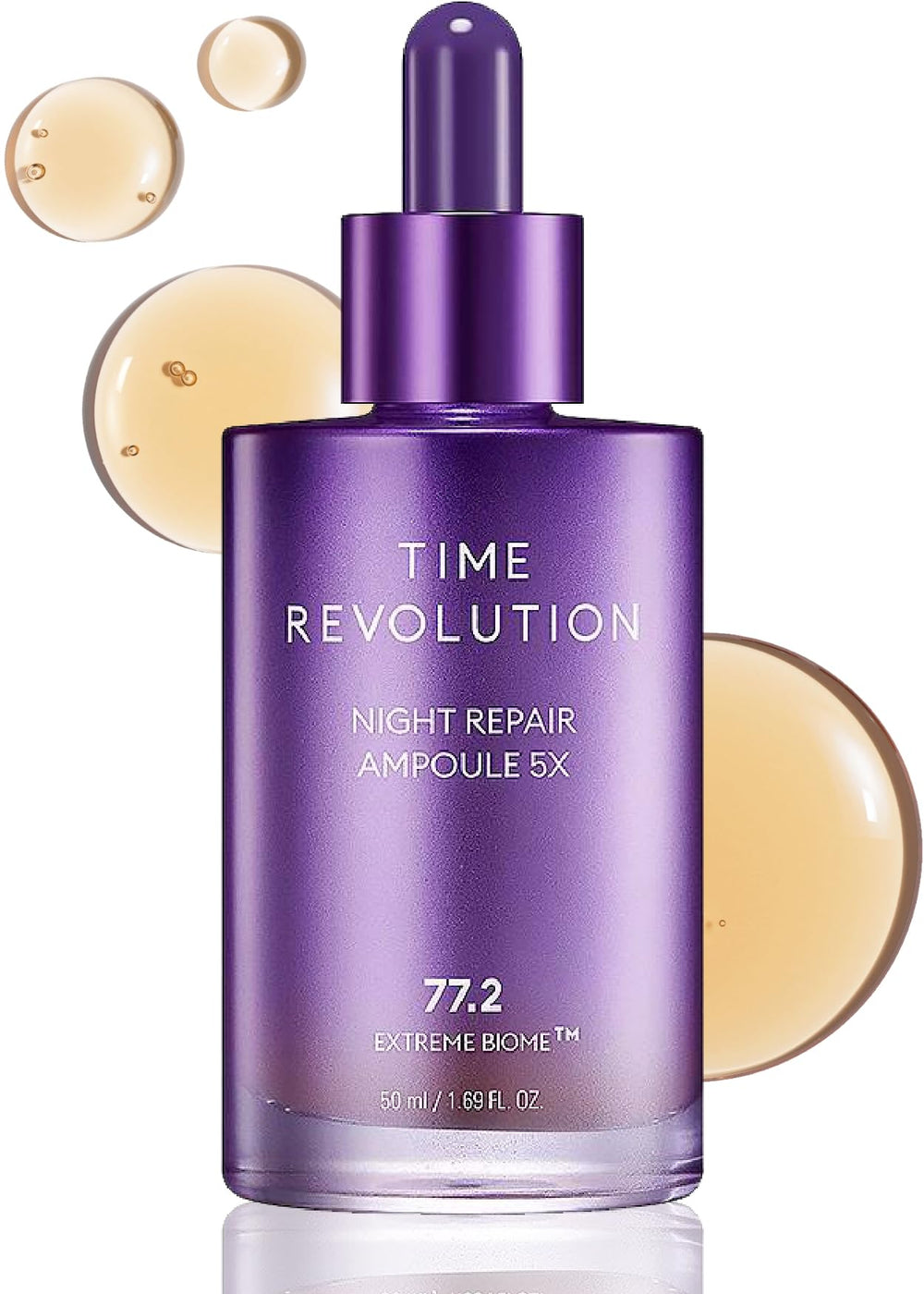 MISSHA Time Revolution sérum-ampoule nocturne — bouteille prête pour l’application ciblée.