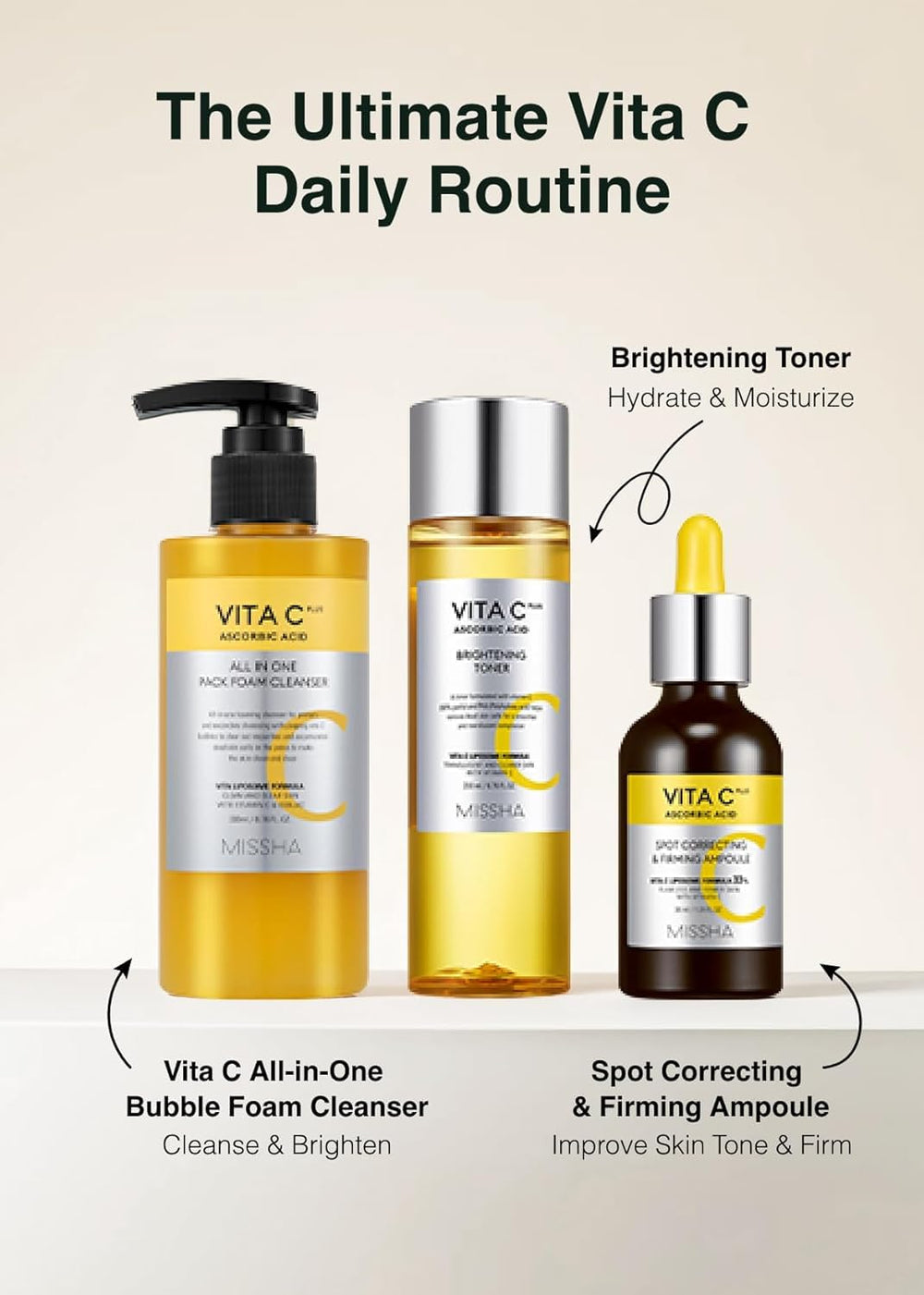 Missha Vita C: peau propre et prête pour les soins.