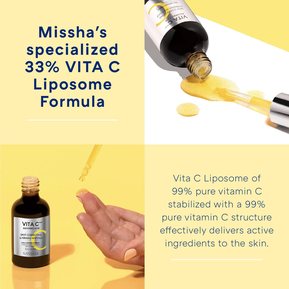 Missha Vita C Plus packaging-flacon：pratique et hygiénique.