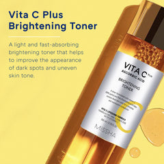 Tonique léger Missha Vita C Plus Toner favorisant une absorption rapide.