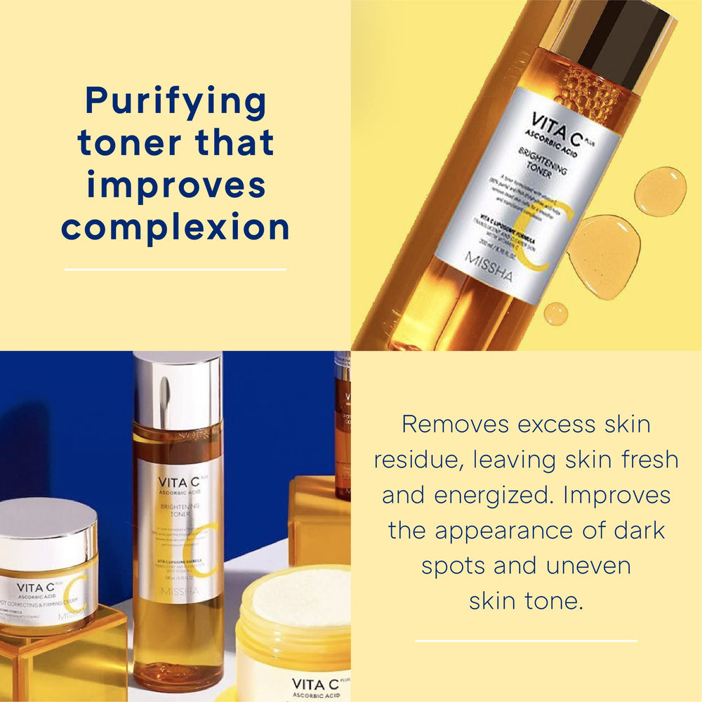 Hydratation apportée par Missha Vita C Plus Toner avec hyaluronique, ceramide et collagene.