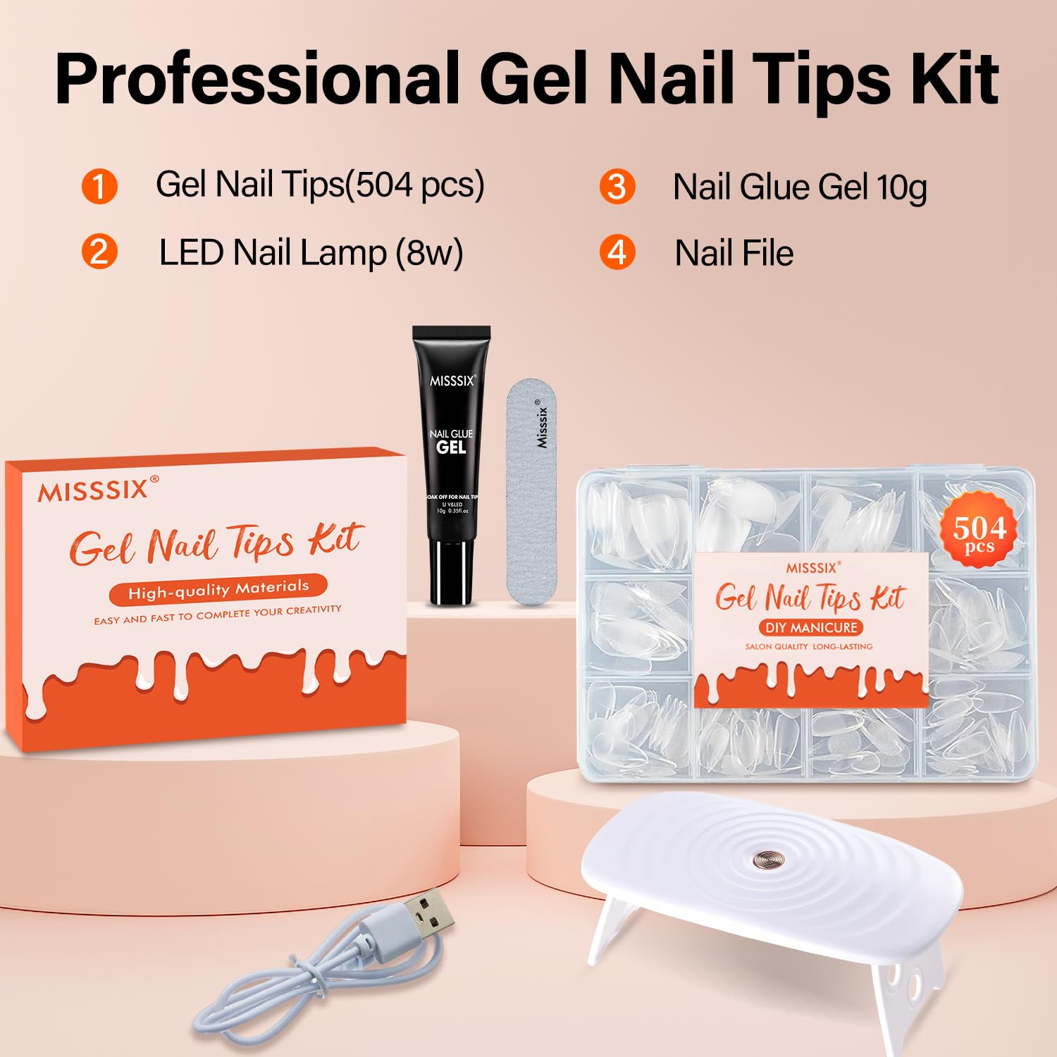 Misssix colle gel 5-en-1, adhérence fiable pour une tenue longue durée.