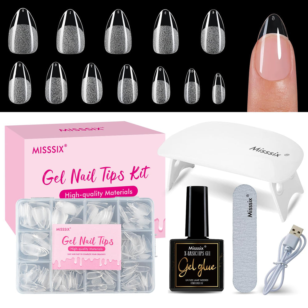 Misssix embouts ongles gel amande courts, fini naturel et facile à poser.