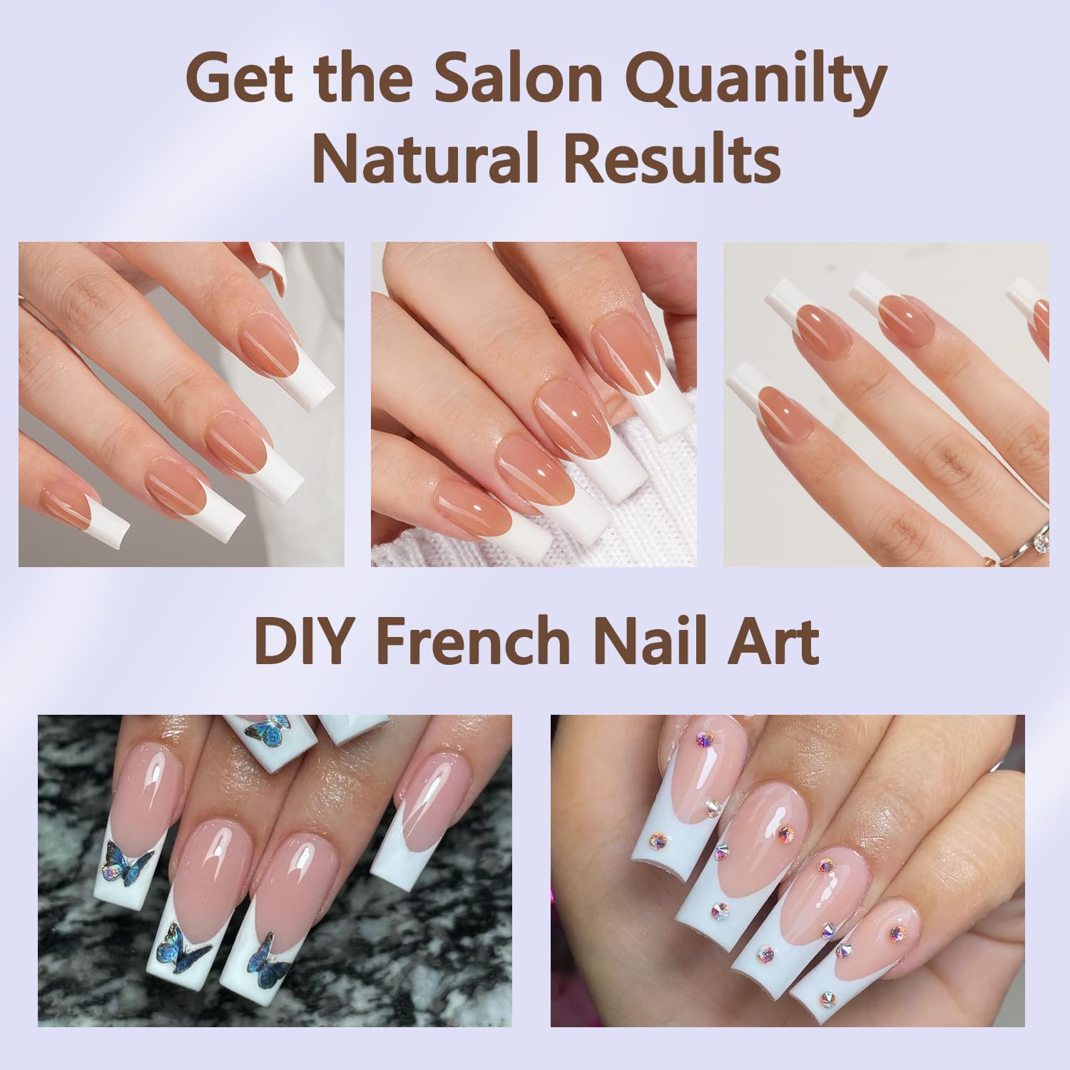 Misssix embouts en gel, forme carrée allongée pour un look moderne et durable