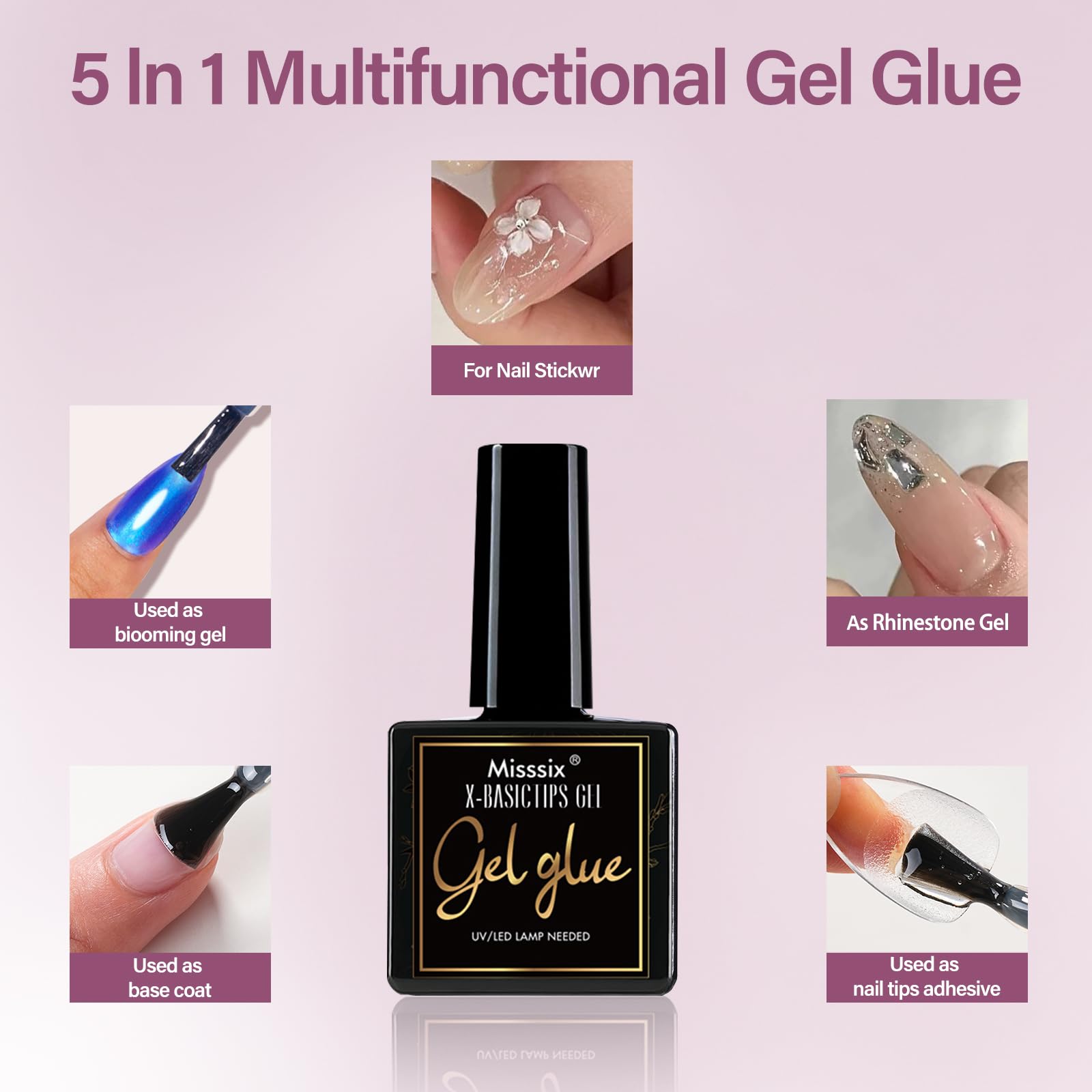 Misssix extensions gel sans traces, contours naturels et confort.