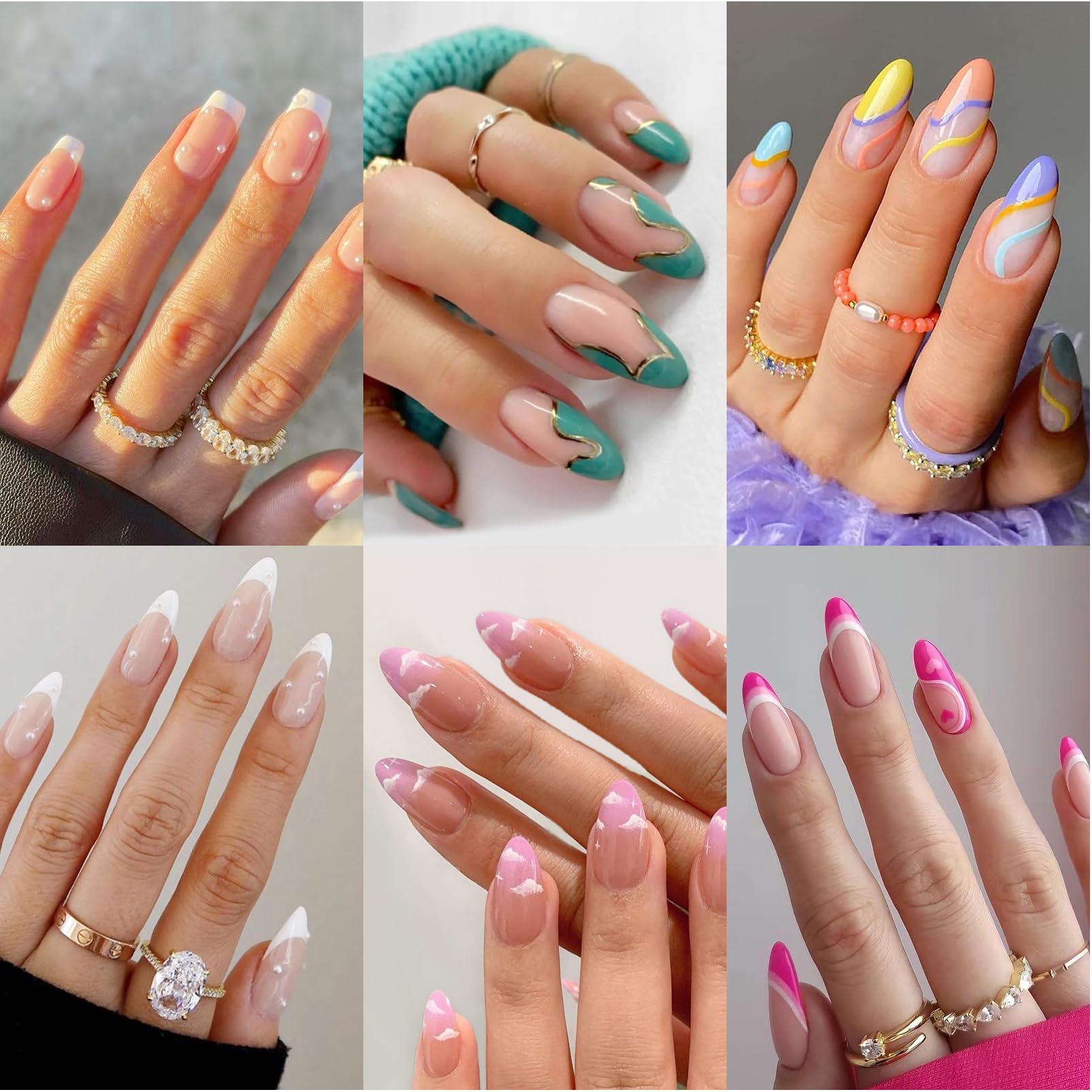 Misssix ongles autocollants design moyen, pose rapide et elegante.