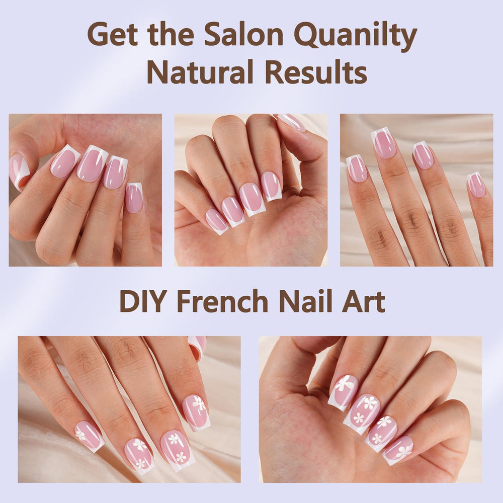 Misssix Ongles à pointe française rose, tailles variées pour ajustement précis.