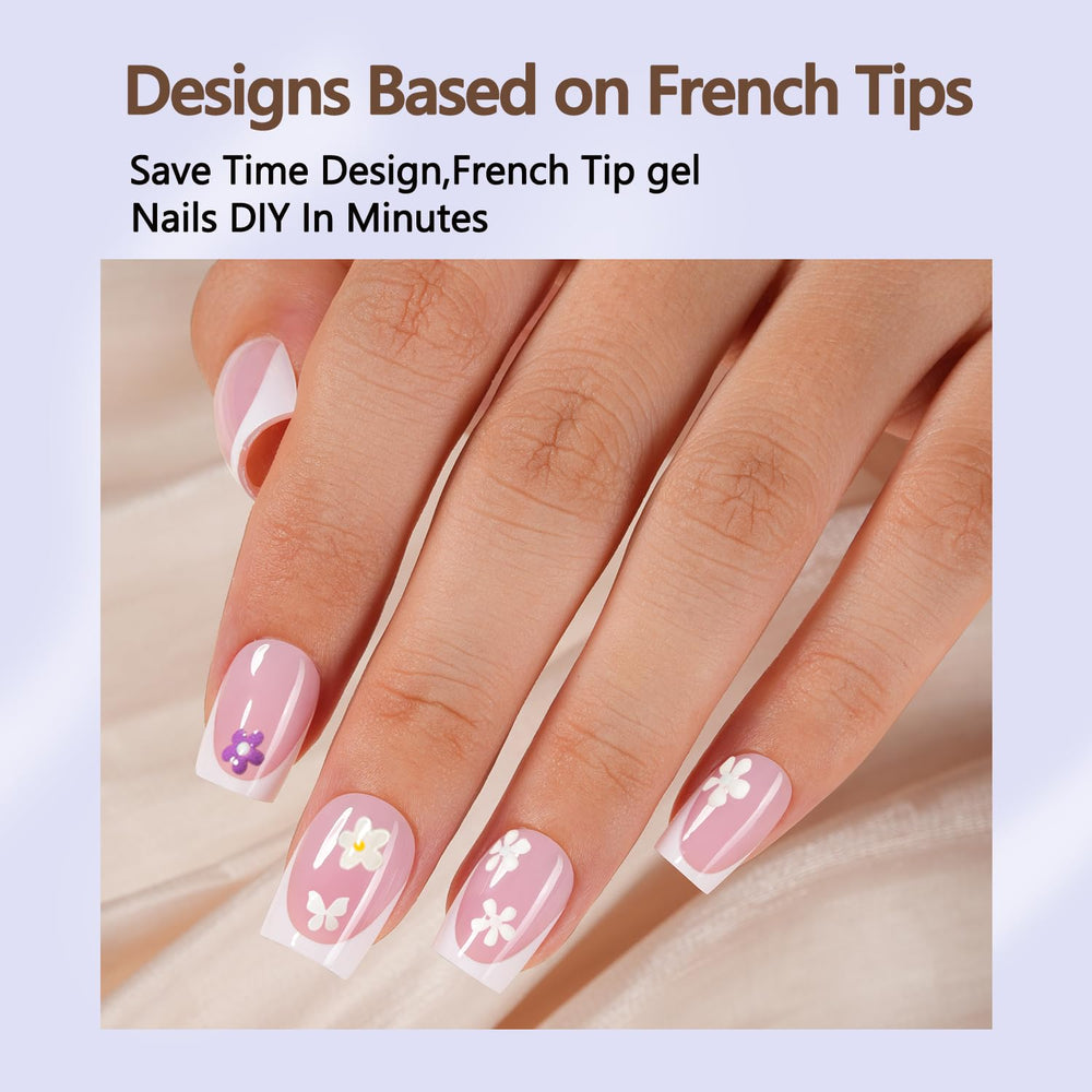 Misssix Ongles à pointe française rose, texture mate interne pour fini naturel.