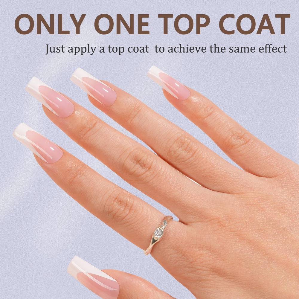 Misssix embouts gel français long carré rose pour look élégant
