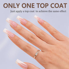 Misssix embouts gel français long carré rose pour look élégant