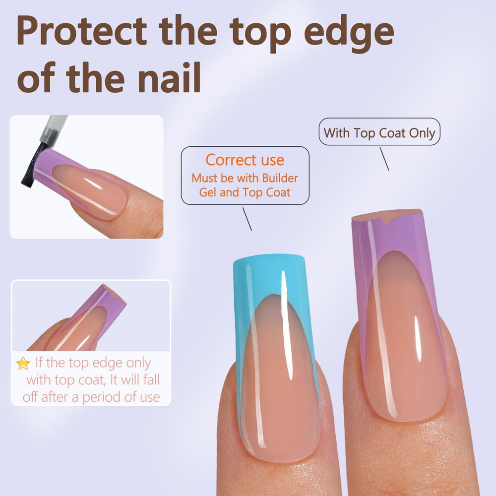 Misssix ongles gel francais longue duree : tenue robuste et durable