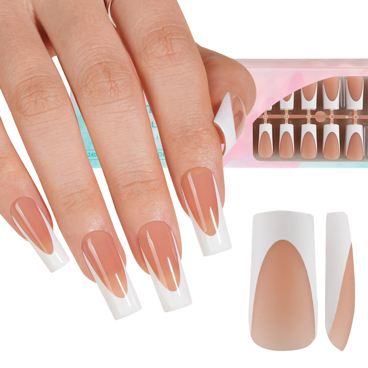 Misssix tips ongles gel francais profond pour une adhesion renforcee et durable.