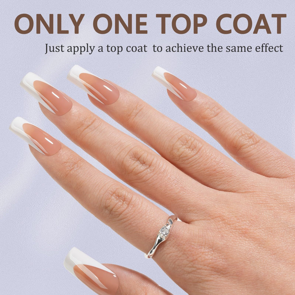 Misssix tips ongles gel francais profond carre long pour une pose rapide.