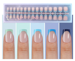 Misssix XBASICTIPS: onglets bleu, effet français élégant, pose rapide prête.
