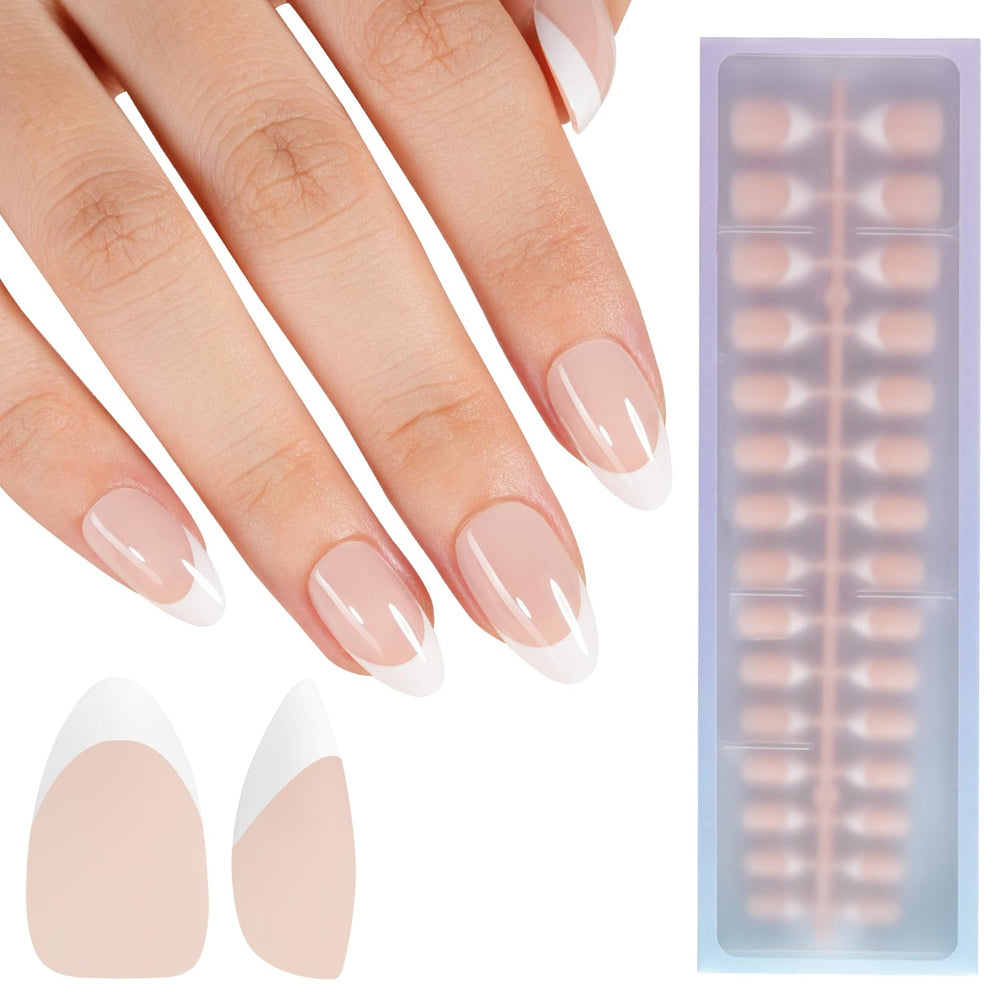 Misssix XBASICTIPS – ongles français amande court, allure élégante et naturelle